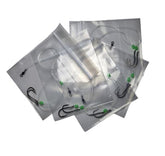 Hi-low rig octopus hooks 4/0 with attractor beads and 60lb Berkley leader